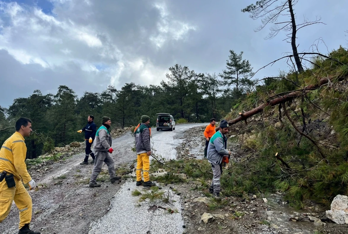 Marmaris’te Fırtına Alarmı: Ekipler Gece Boyunca Sahadaydı