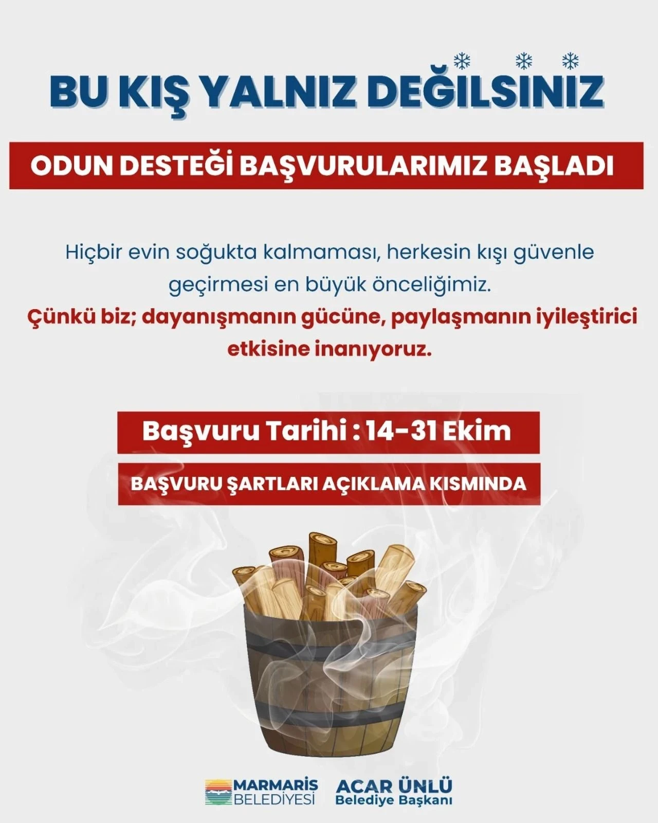 Marmaris’te Hiçbir Ev Soğukta Kalmayacak: Yakacak Yardımı Başladı