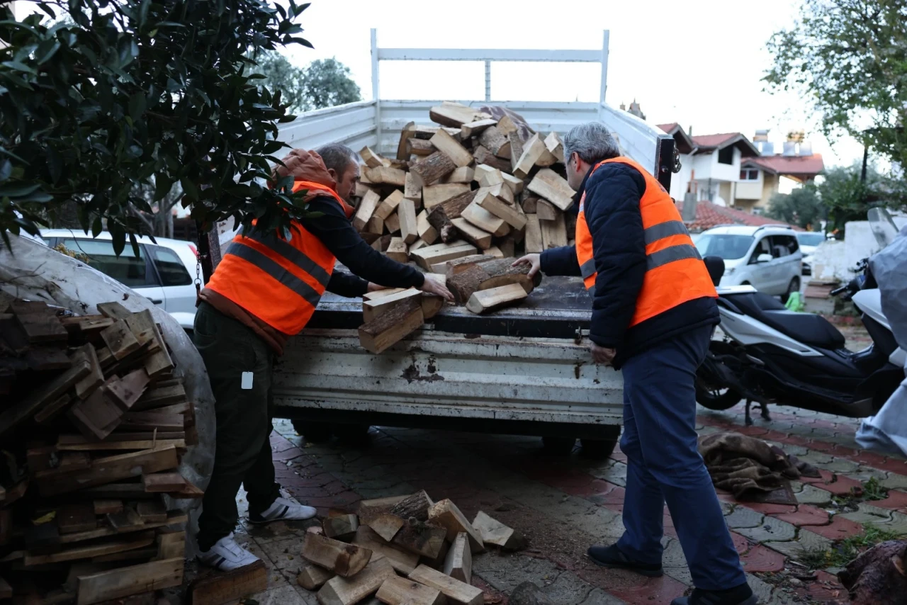 Marmaris Belediyesi'nden 53 haneye odun desteği