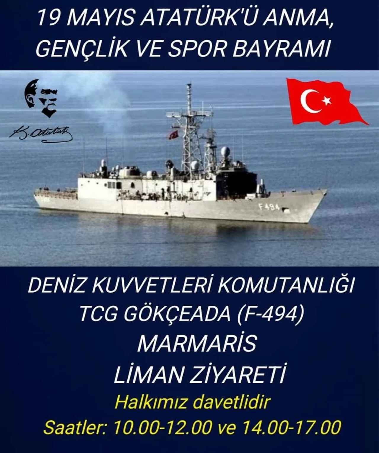 TCG Gökçeada 19 Mayıs’ta Marmaris’te Ziyarete Açılıyor