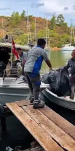 Balıkaşıran Koyundan Çatı Limanında…Datça’da temizlik seferberliği
