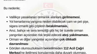 Muğla Valiliğinden Kritik Uyarı: Orman Yangını Riskine Karşı Dikkat!