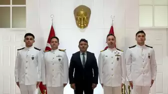 TCG Sancaktar Marmaris’te, Komuta Heyeti Kaymakam Kaya ile Görüştü
