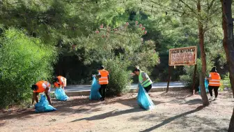 Gemiden İndiler, Ellerine Eldiveni Takıp İşe Koyuldular! Marmaris’te Dikkat Çeken Görüntü