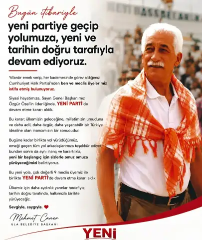 Ula’da CHP’ye Büyük Darbe! Başkan Caner ve 9 Meclis Üyesi YENİ PARTİ’ye Geçti