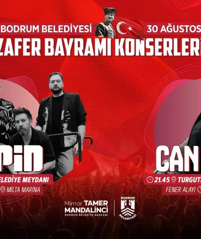 Bodrum’da 30 Ağustos Coşkusu Gripin ve Can Ozan Konserleriyle Yaşanacak