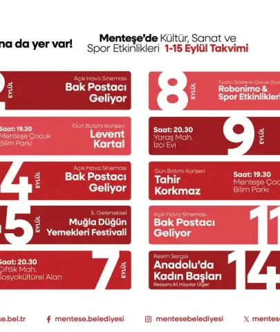 Menteşe’de Dolu Dolu Eylül! İşte Kaçırılmayacak Etkinlikler