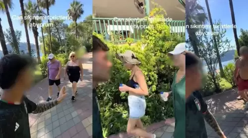 Can sıkıntısını turistlerle gideriyordu! Sosyal medyada tepki çekti, gözaltına alındı