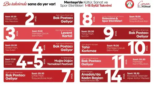 Menteşe’de Dolu Dolu Eylül! İşte Kaçırılmayacak Etkinlikler