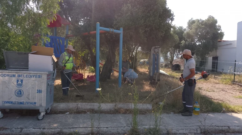 Bodrum'da Yaz Mesaisi: Ot Temizliği Aralıksız Devam Ediyor