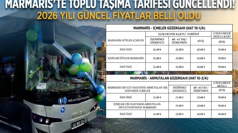 Marmaris’te Toplu Taşıma Ücretleri 2026: Hat Hat Yeni Tarifeler Belli Oldu