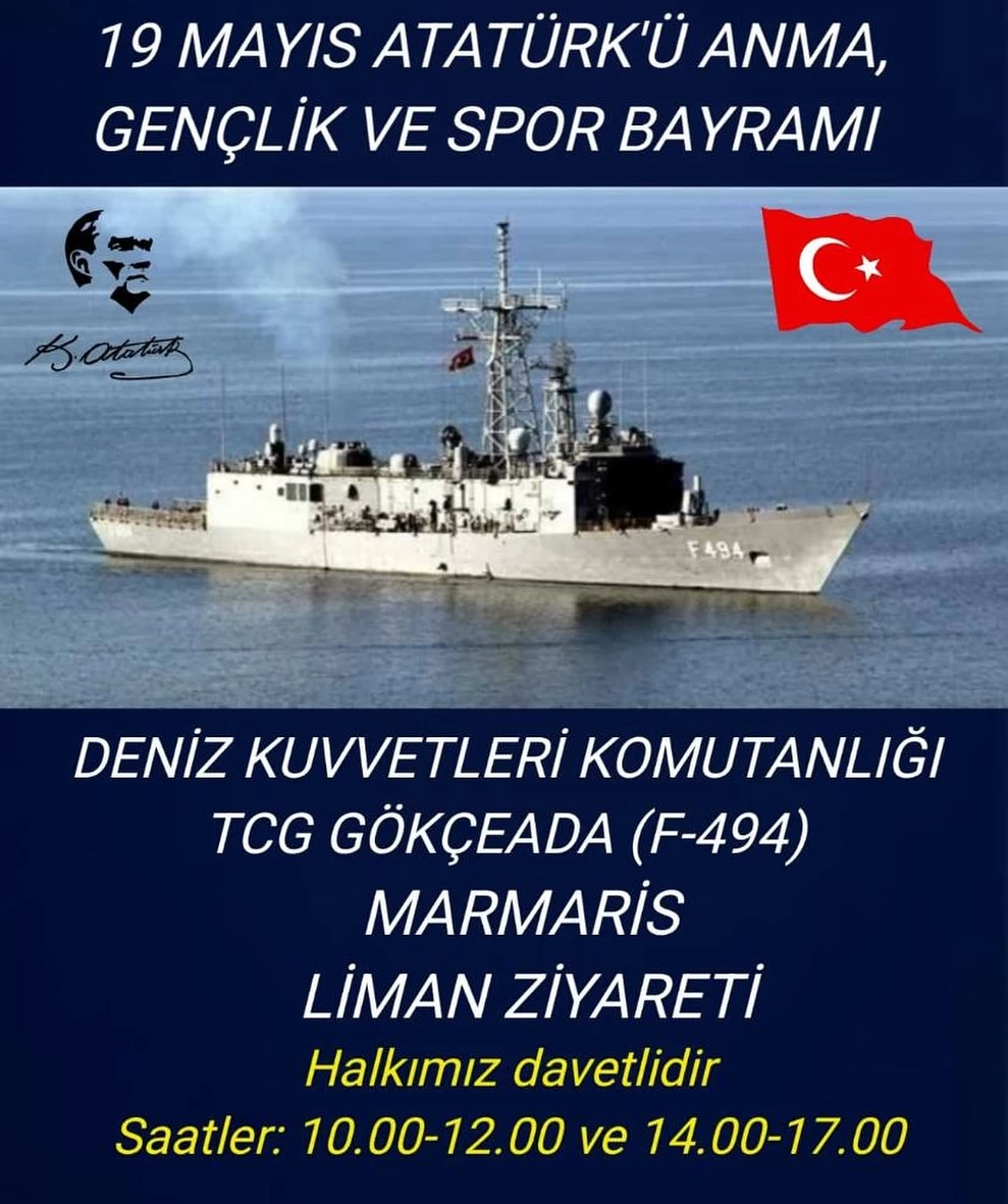 TCG Gökçeada 19 Mayıs’ta Marmaris’te Ziyarete Açılıyor