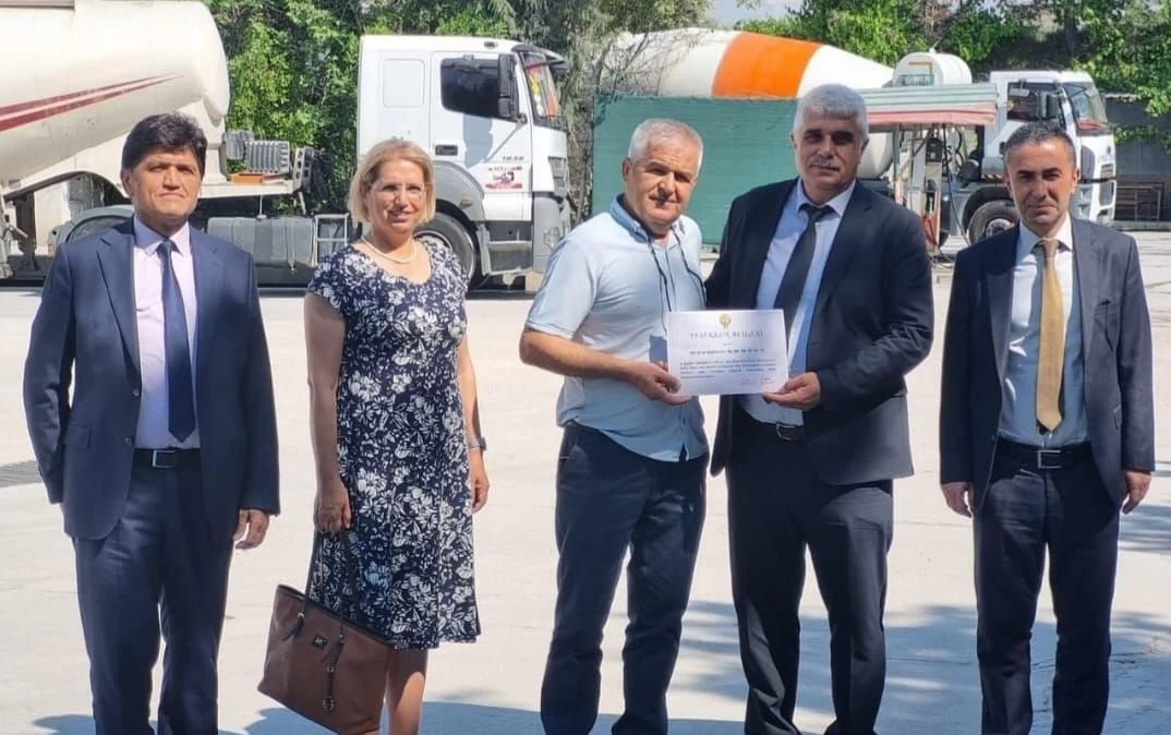 SGK'dan Yiğit İnşaat ve Beton’a Teşekkür Belgesi