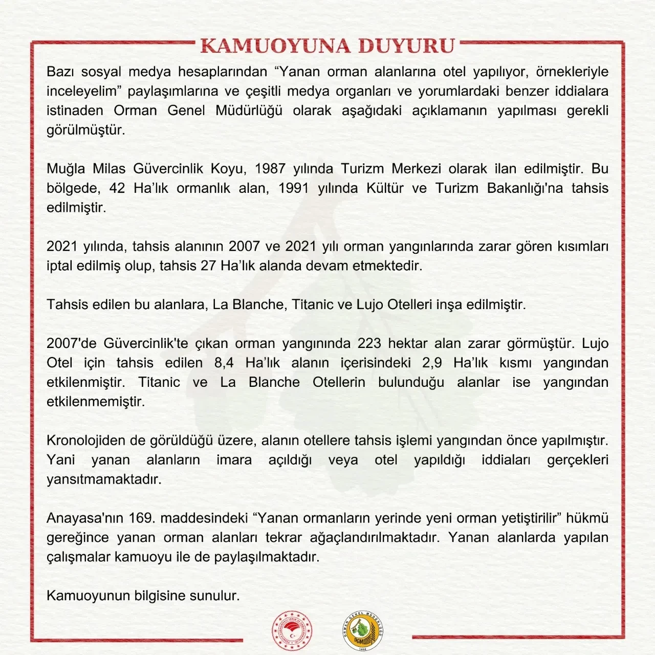 OGM, Bodrum’daki Otel İddialarını Yalanladı: “Tek Bir Örnek Bile Yok”
