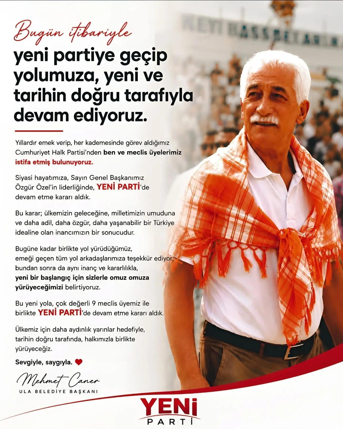 Ula’da CHP’ye Büyük Darbe! Başkan Caner ve 9 Meclis Üyesi YENİ PARTİ’ye Geçti