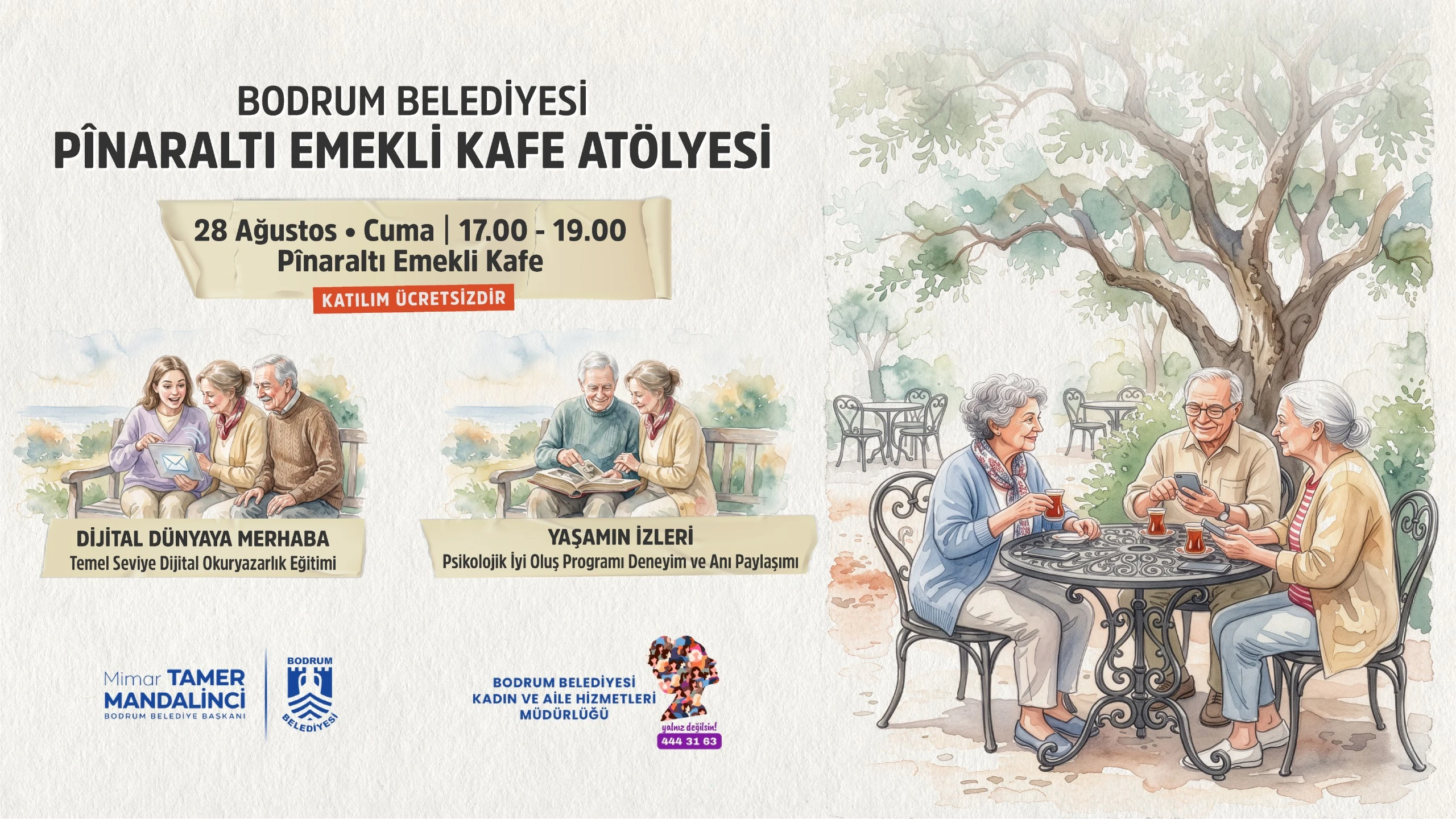 Bodrum’da Emekliler İçin Ücretsiz Atölyeler Başlıyor